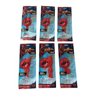 LOT of‎ 6 Marvel Spider-Man Punch Balloon Red Ja-Ru 6800 A Party Favors New NIP